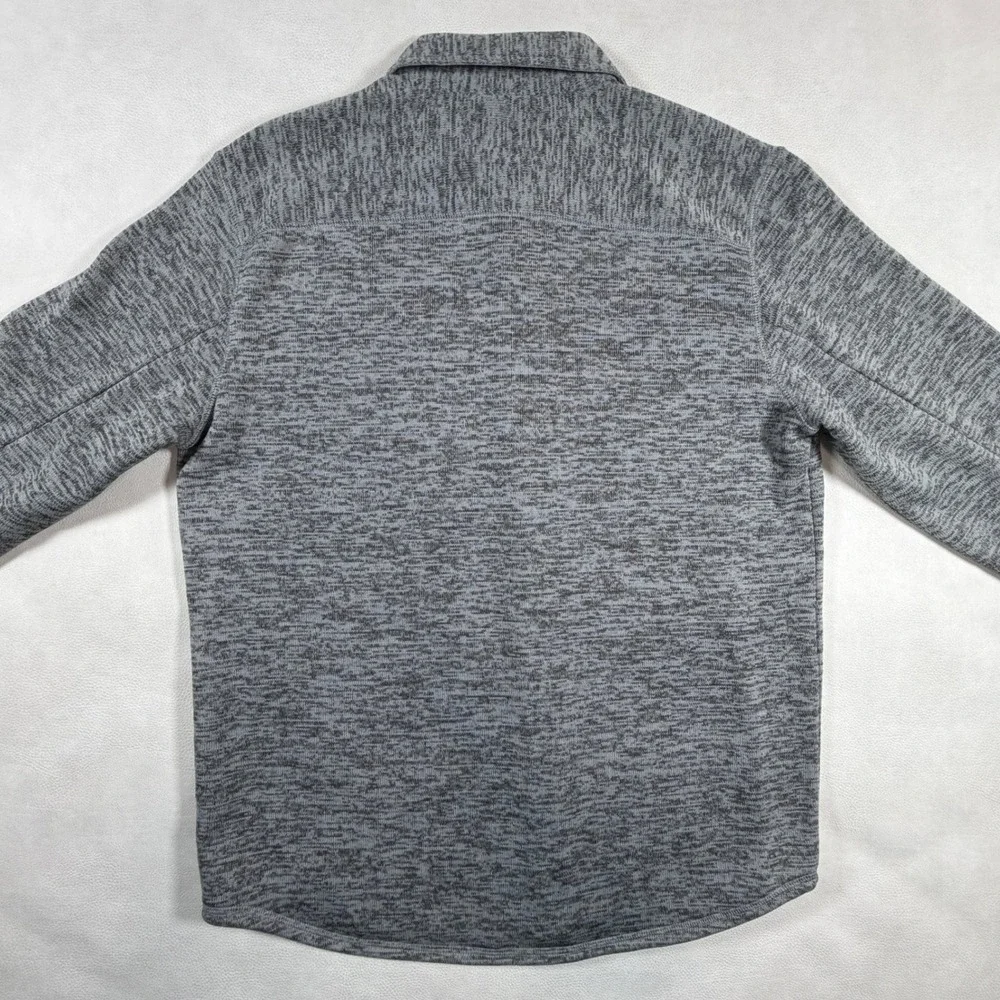 Southern Tide Mens Grey Space Dye Knit Button Front Shirt Jacket Shacket Size M